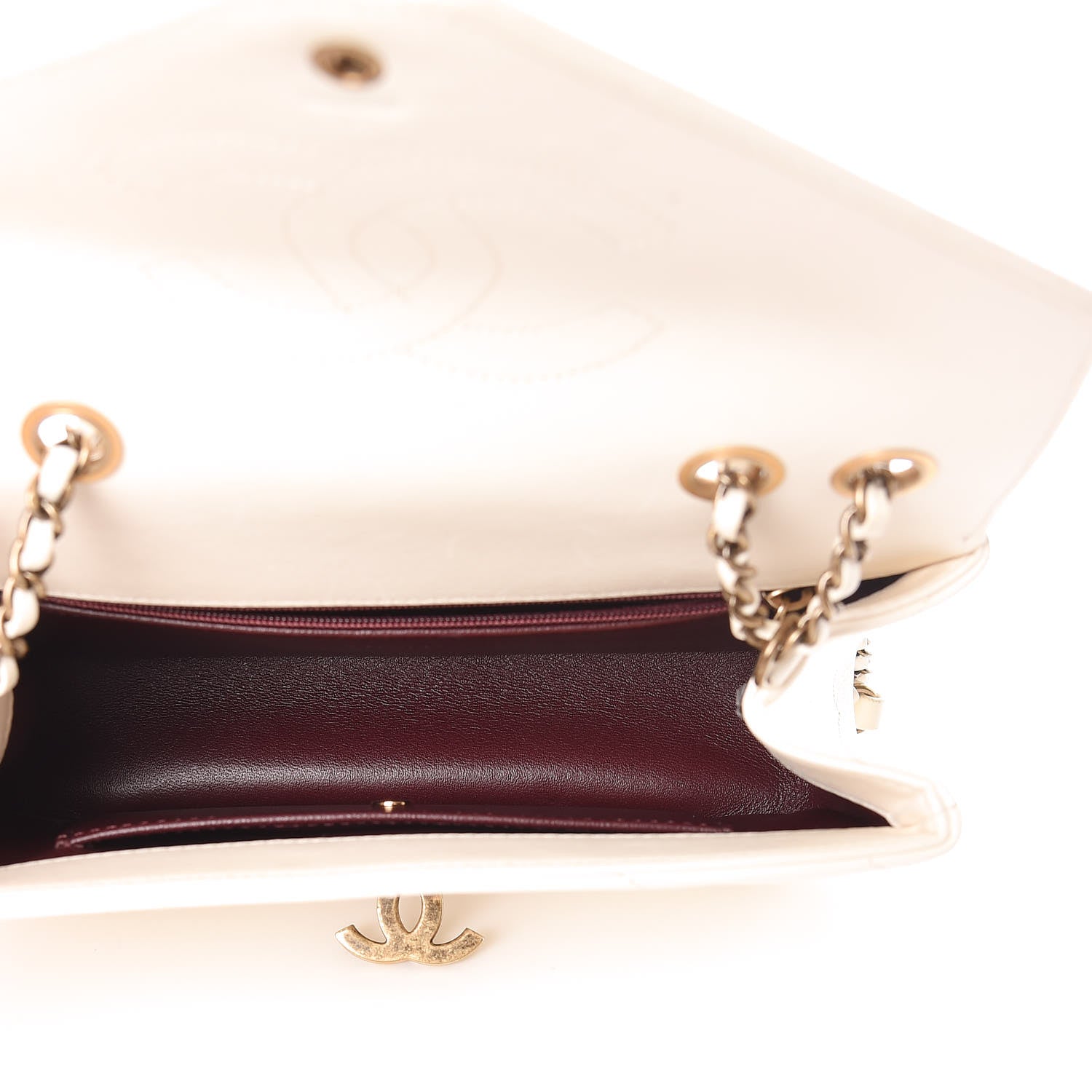 Chanel Lambskin Chevron Quilted Envelope Flap White 5 of 21