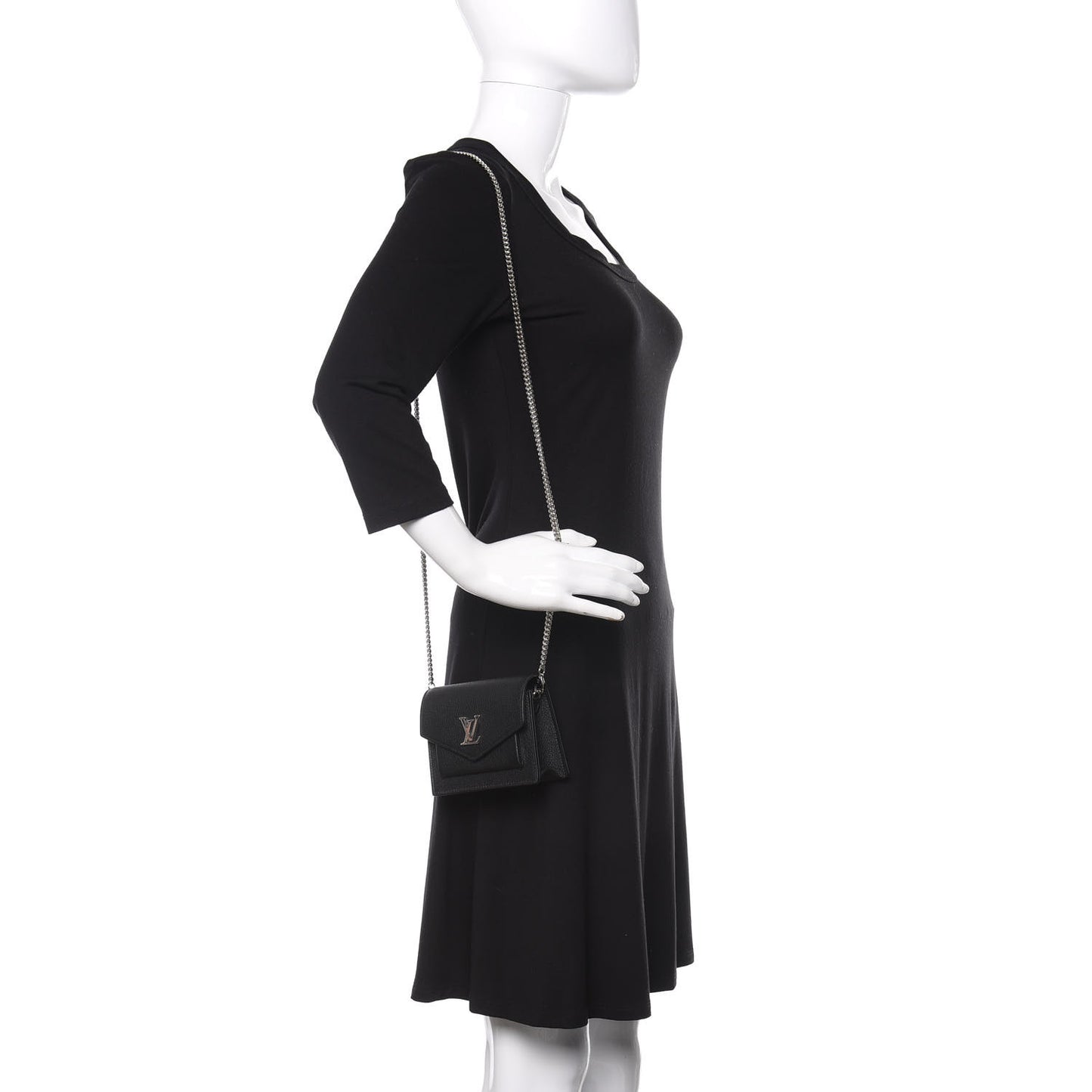 Soft Calfskin Mini My Lockme Chain Pochette Black