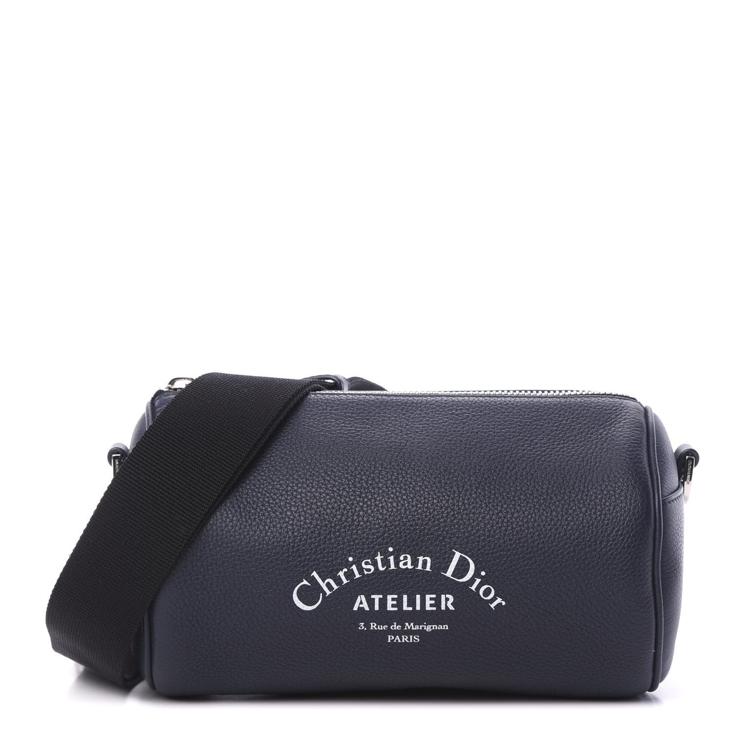 HOMME Grained Calfskin Mens Roller Pouch Navy Blue