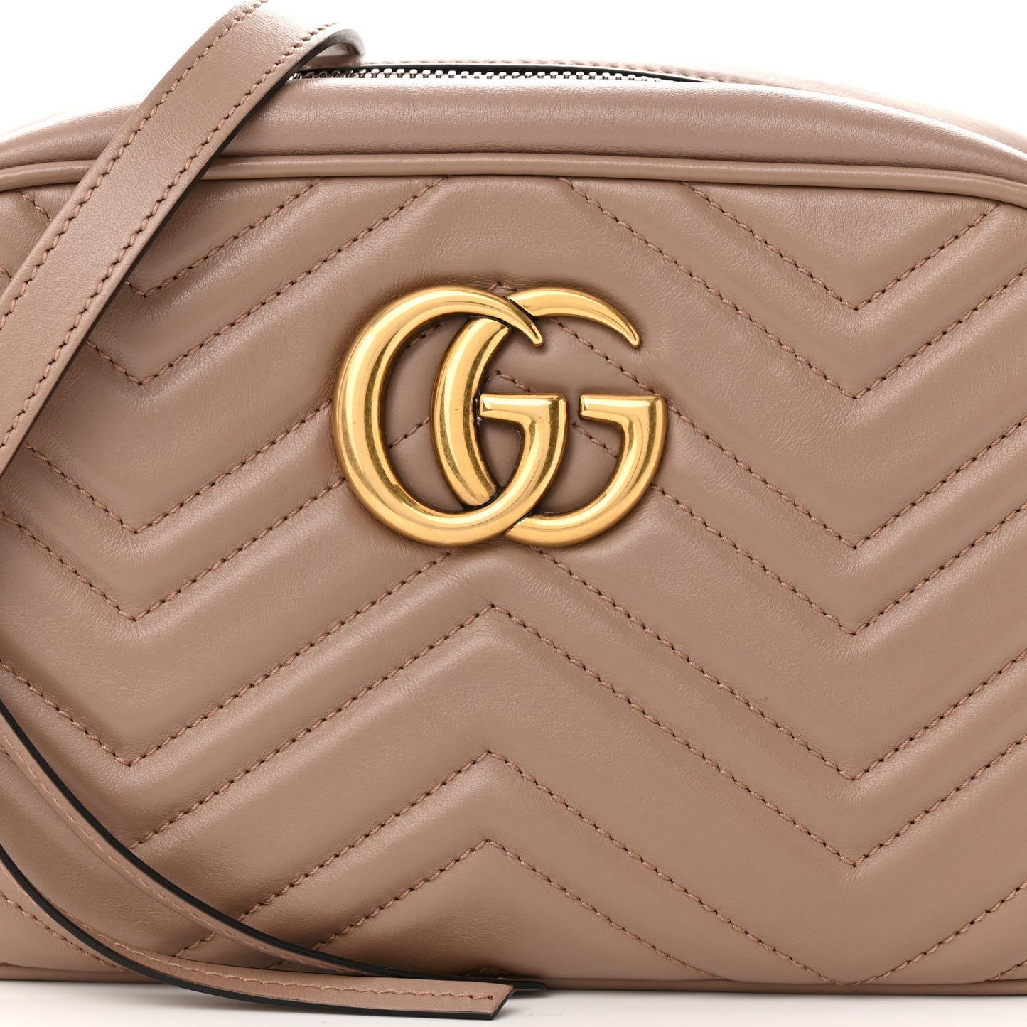 Calfskin Matelasse Small GG Marmont Chain Shoulder Bag Porcelain Rose