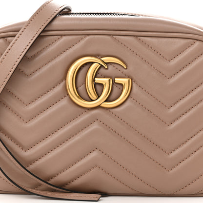 Gucci Calfskin Matelasse Small GG Marmont Chain Shoulder Bag Porcelain Rose 8 of 11