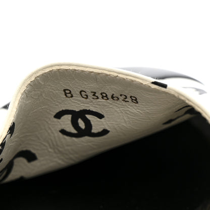 Chanel Lambskin Printed CC Espadrilles 37 White Black 10 of 14