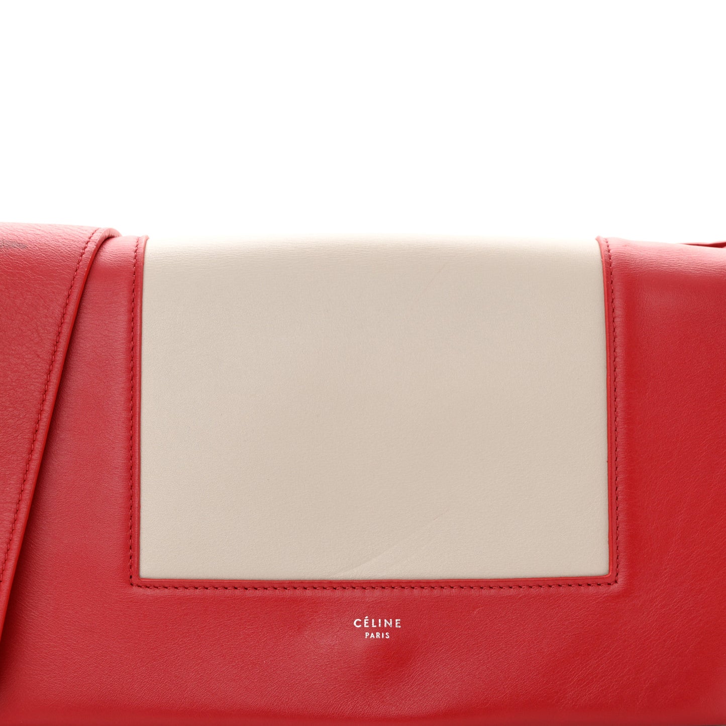 Shiny Smooth Calfskin Medium Frame Shoulder Bag Poppy Red Clay