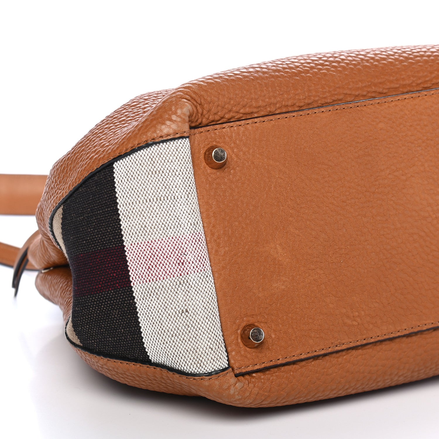 Burberry Grainy Calfskin House Check Small Maidstone Saddle Brown 8 of 10