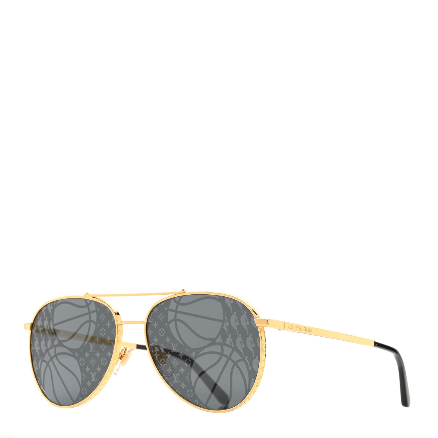 Louis Vuitton X NBA Metal Monogram LV Catch Pilot Sunglasses Z1412W Gold 1 of 7