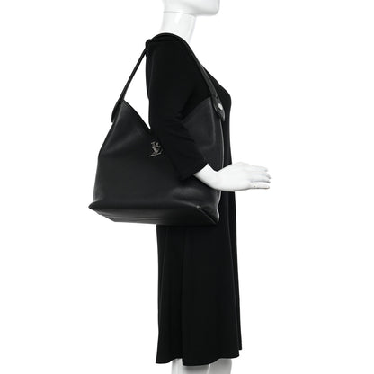Louis Vuitton Calfskin Lockme Hobo Black 2 of 11