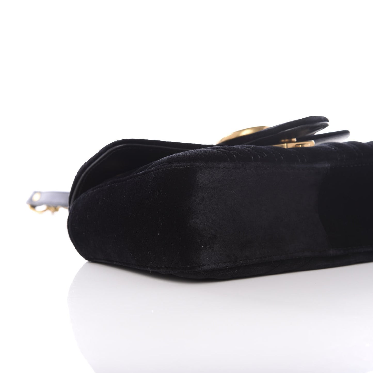 Velvet Matelasse Mini GG Marmont Shoulder Bag Black