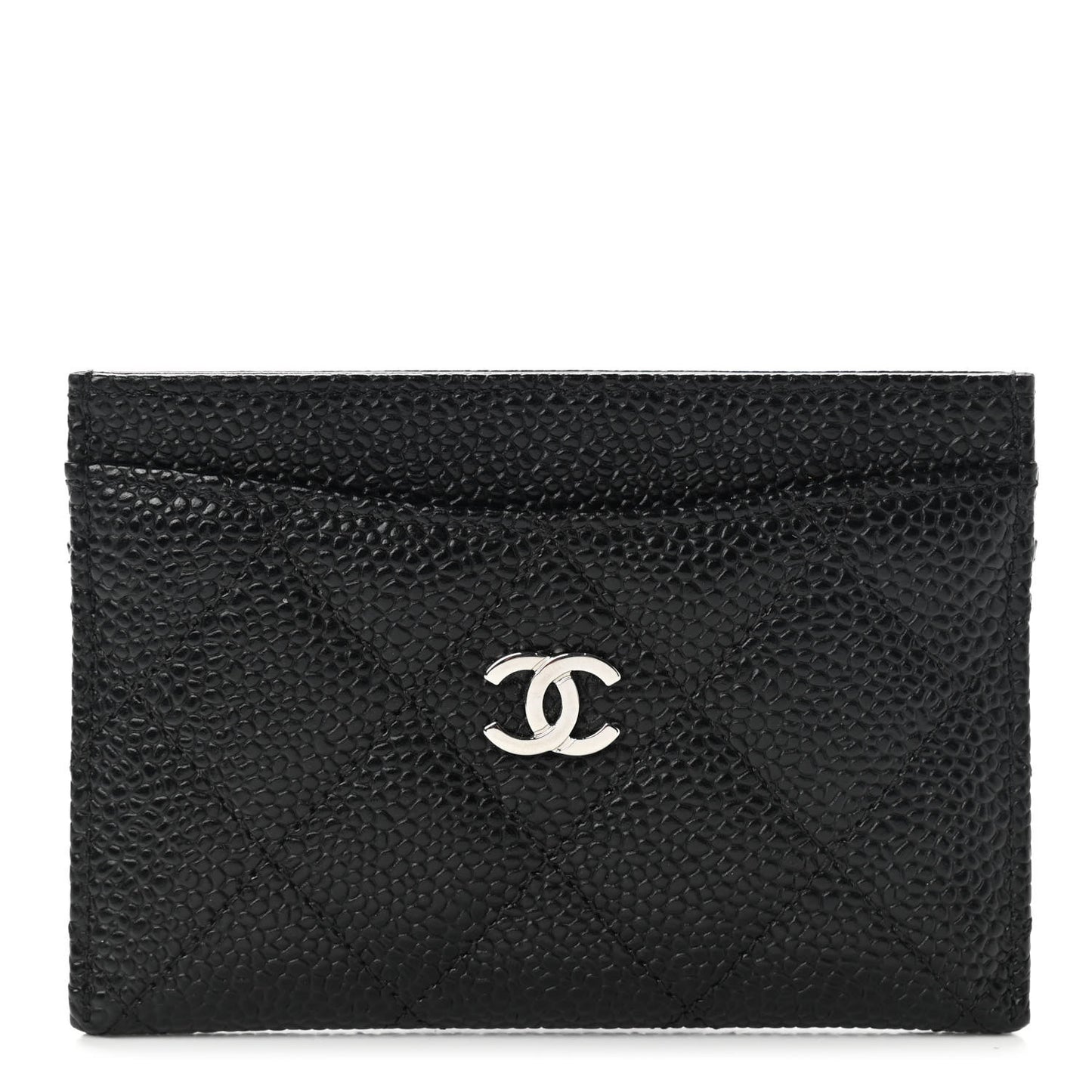 Caviar Quilted Card Holder Black
