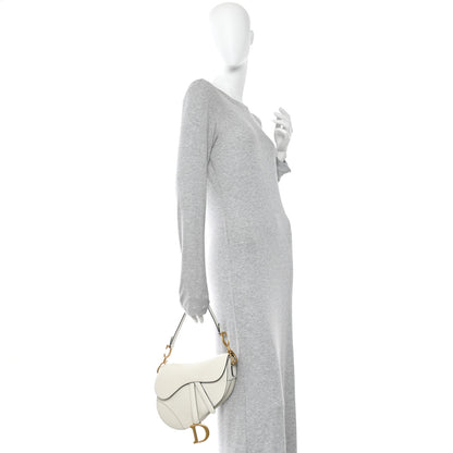 Christian Dior Grained Calfskin Saddle Bag White 2 of 9