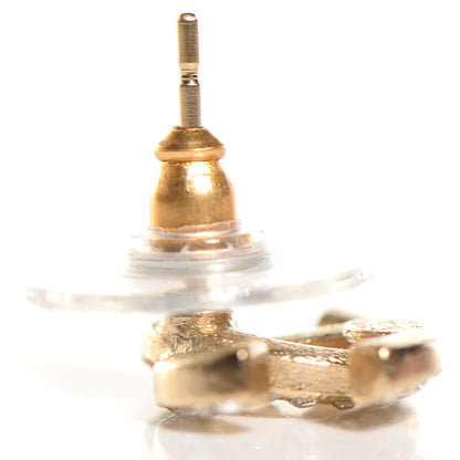 Chanel Crystal CC Earrings Gold 3 of 5