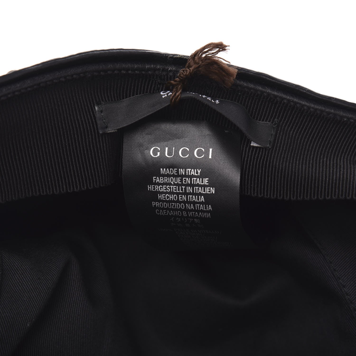 Gucci Calfskin Studded Cellarius Hat L Black 5 of 6