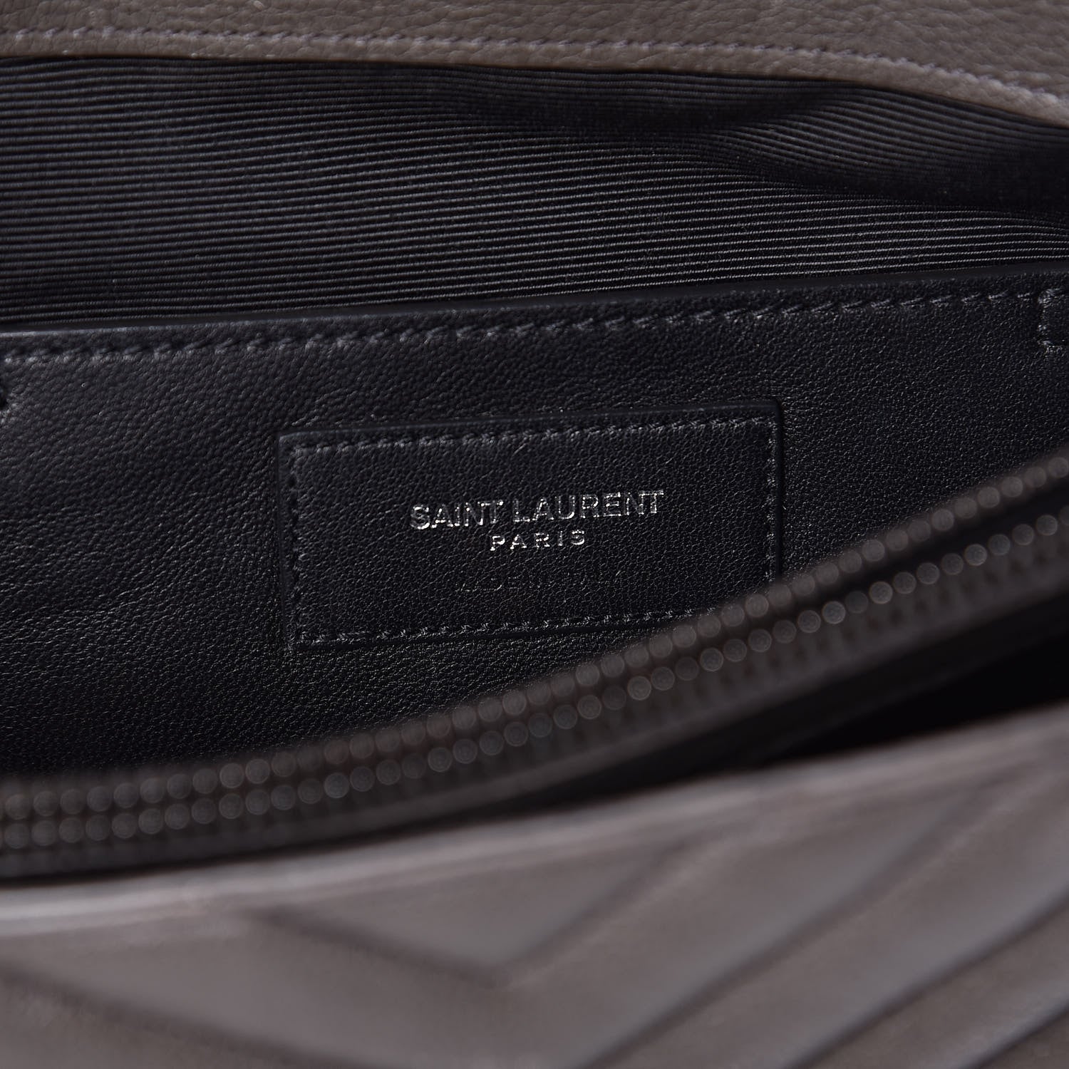 Saint Laurent Sheepskin Matelasse Chevron Monogram Large College Satchel Dark Anthracite 6 of 16