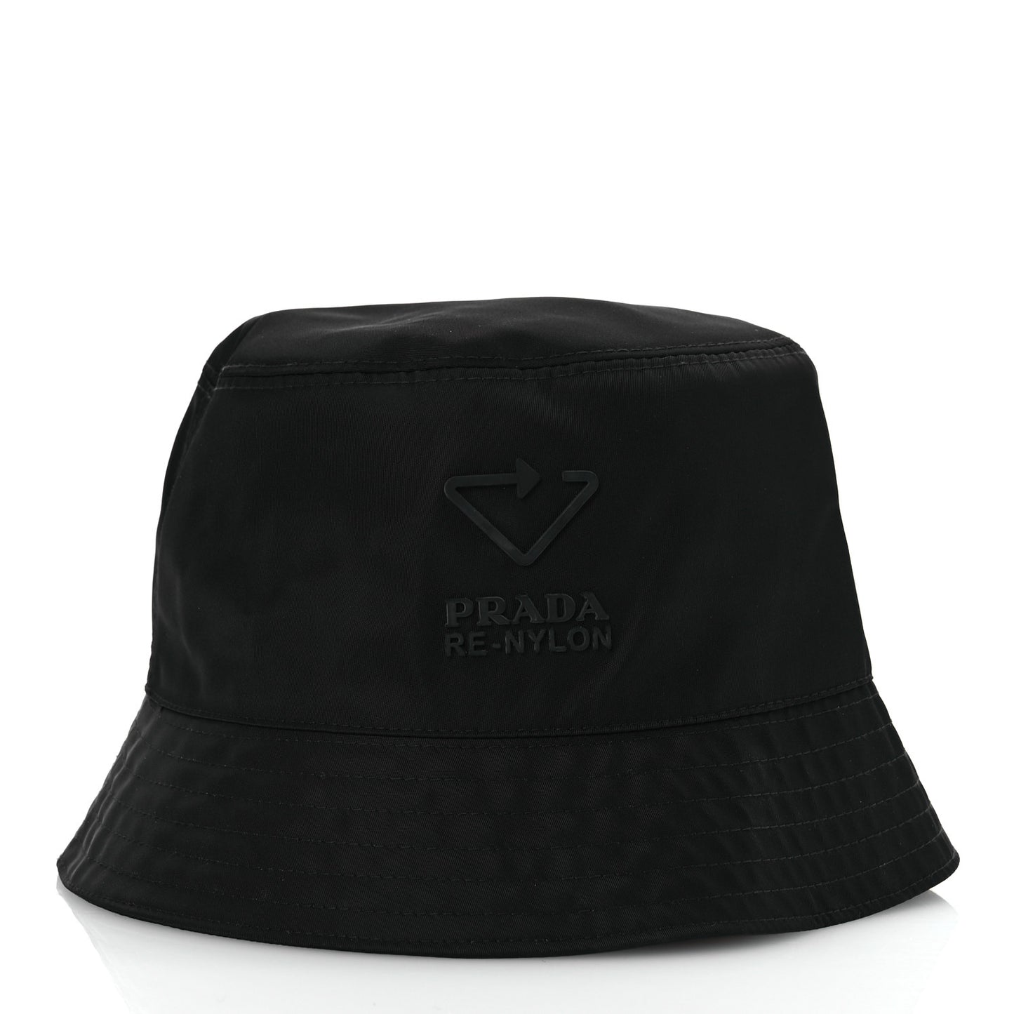 Re-Nylon Rubber Logo Mens Bucket Hat M Black