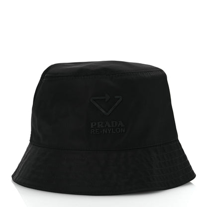 Prada Re-Nylon Rubber Logo Mens Bucket Hat M Black 6 of 10