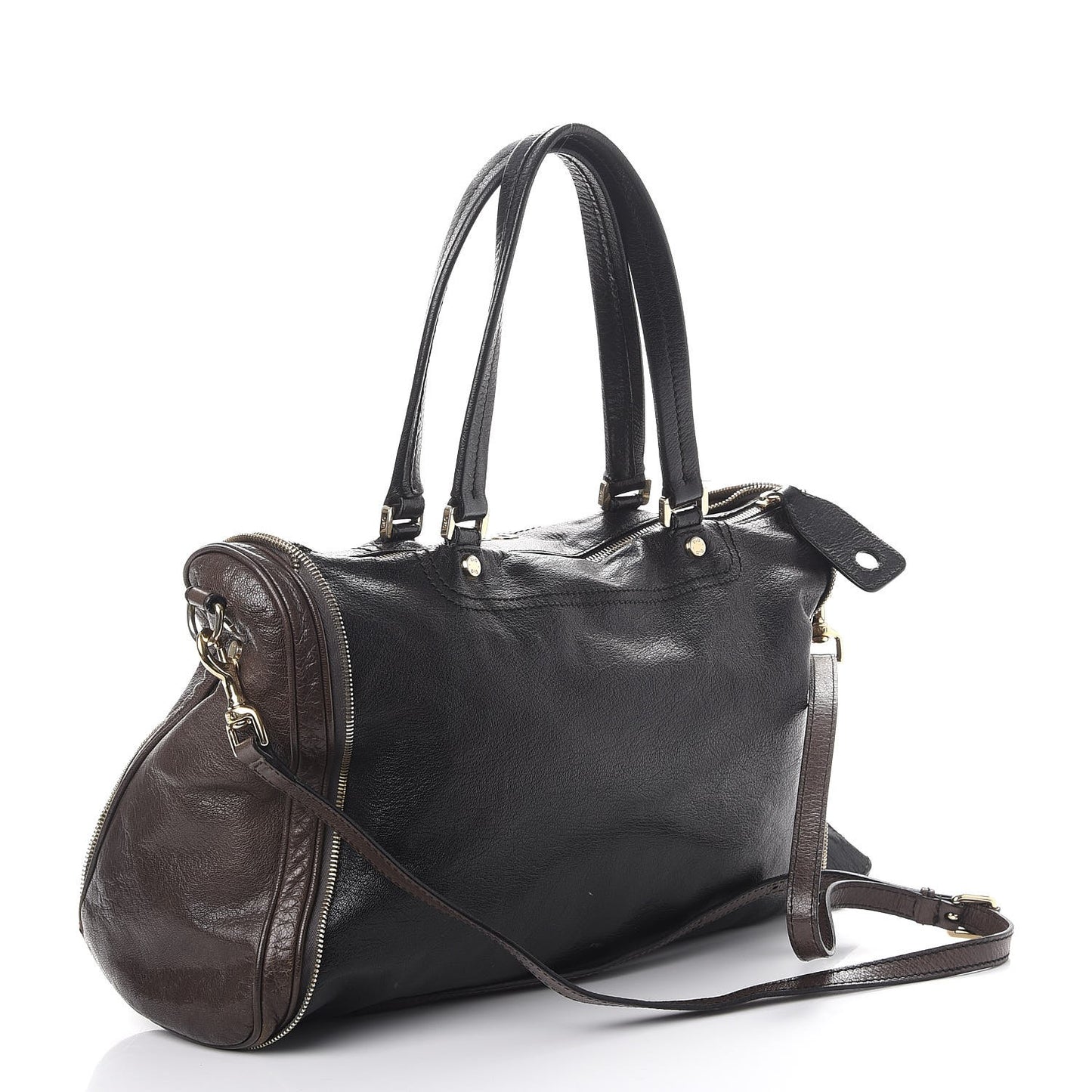 Goatskin Vilma Shoulder Bag Taupe Black