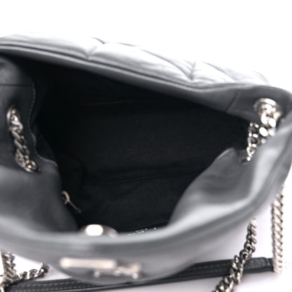 Saint Laurent Lambskin Quilted Small Loulou Puffer Monogram Chain Satchel Storm 4 of 11
