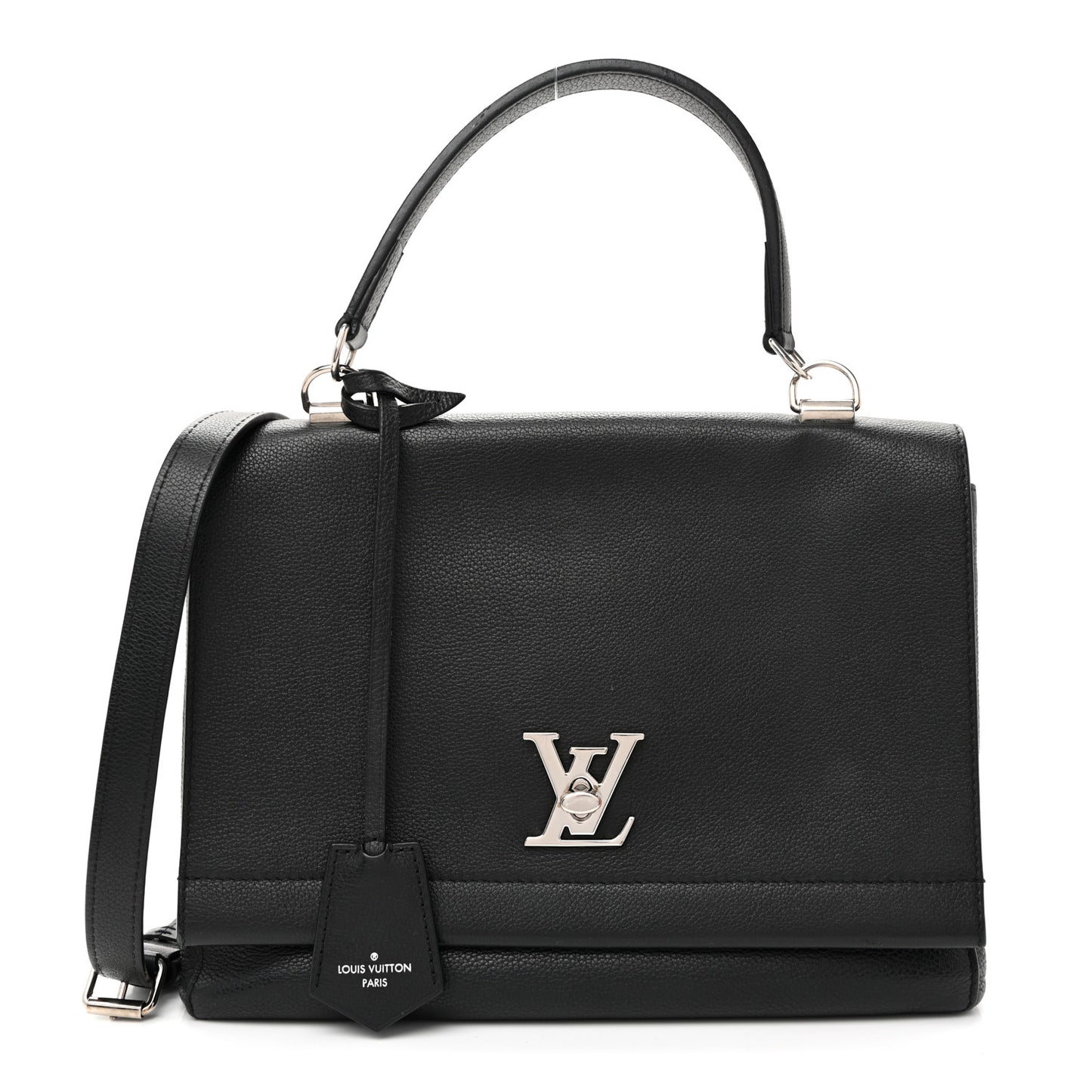 Soft Calfskin Lockme II Top Handle Black
