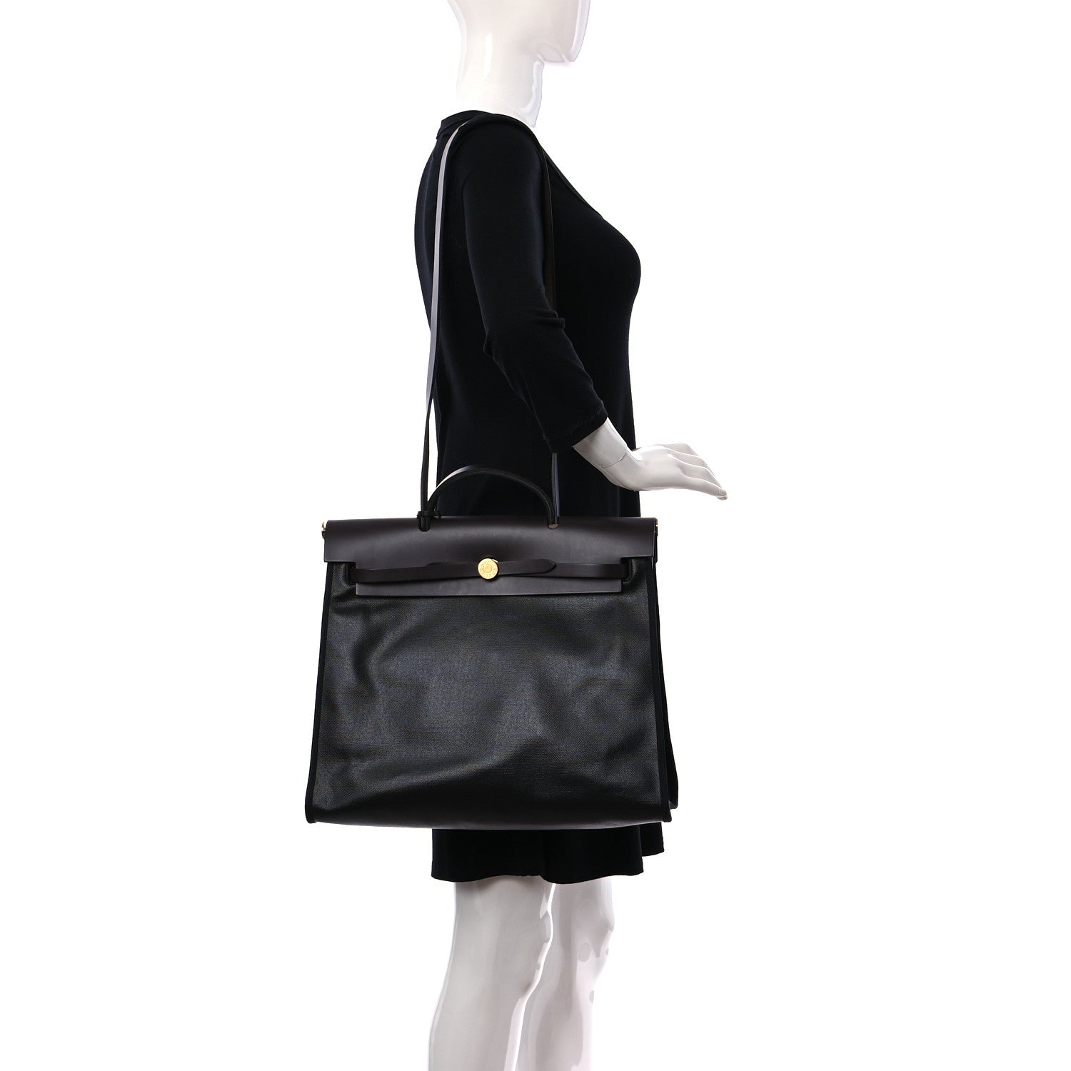 Hermes Toile H Berline Vache Hunter Herbag Zip 39 MM Black Ebene 2 of 12