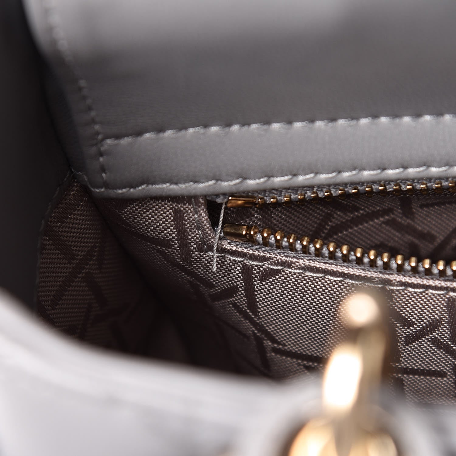 Christian Dior Lambskin Cannage Small My Lady Dior Gris 11 of 12