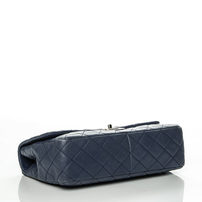 Chanel Washed Caviar Quilted Jumbo Single Flap Blue Roi 4 of 9