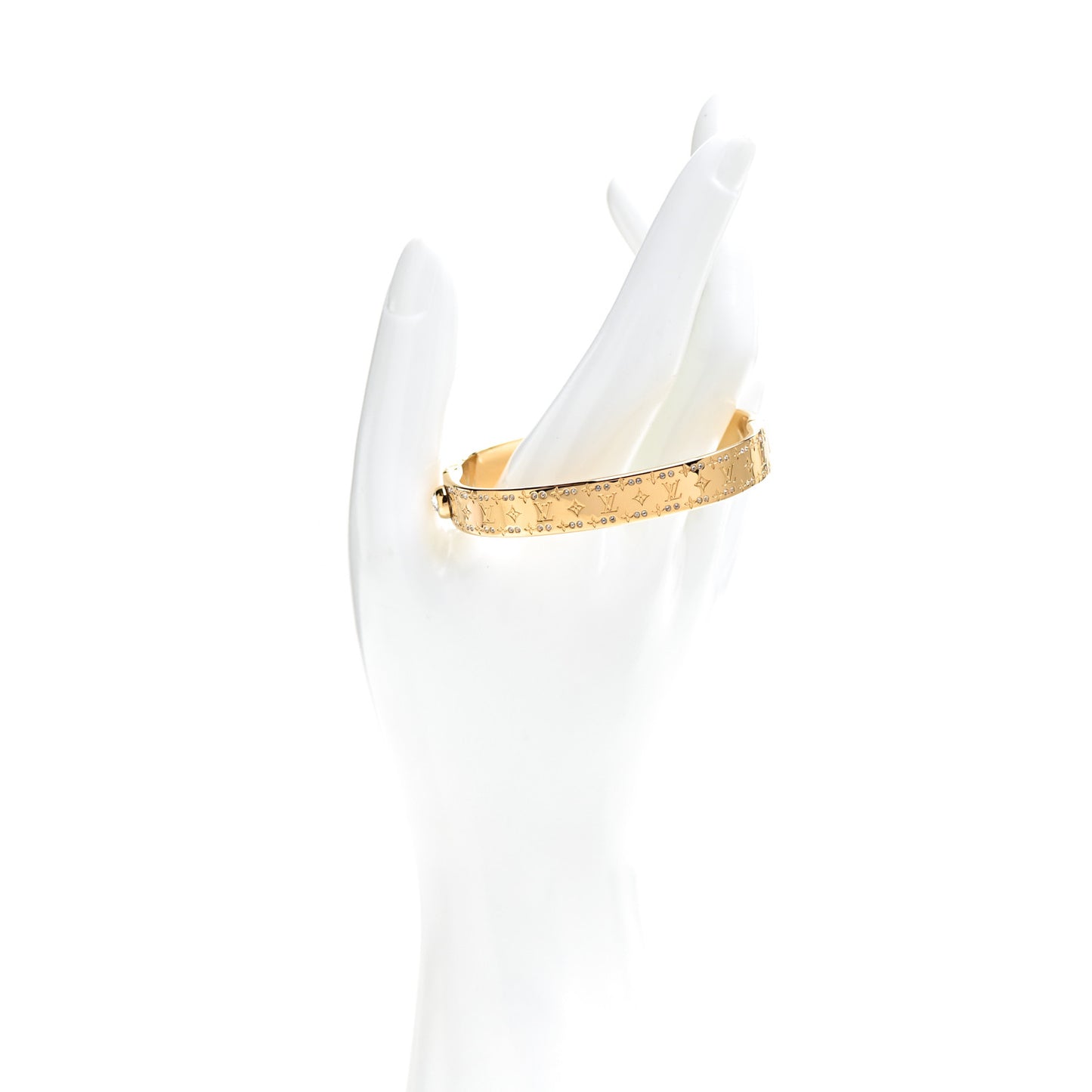 Brass Crystal Monogram Nanogram Strass Cuff S Gold