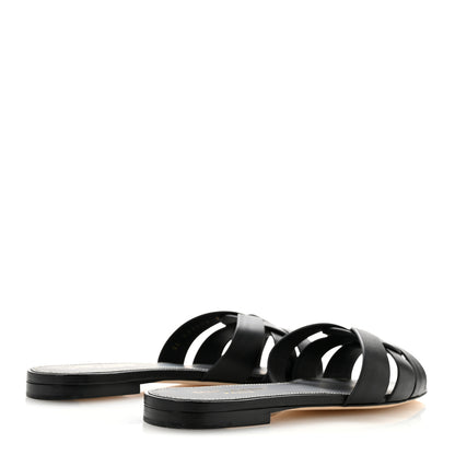 Saint Laurent Calfskin Tribute 05 Slide Sandals 36.5 Black 5 of 11
