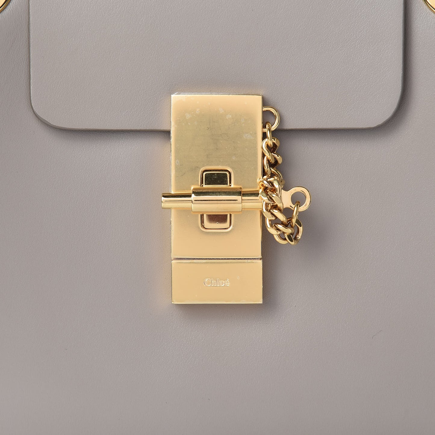 Shiny Calfskin Mini Annie Shoulder Bag Motty Grey