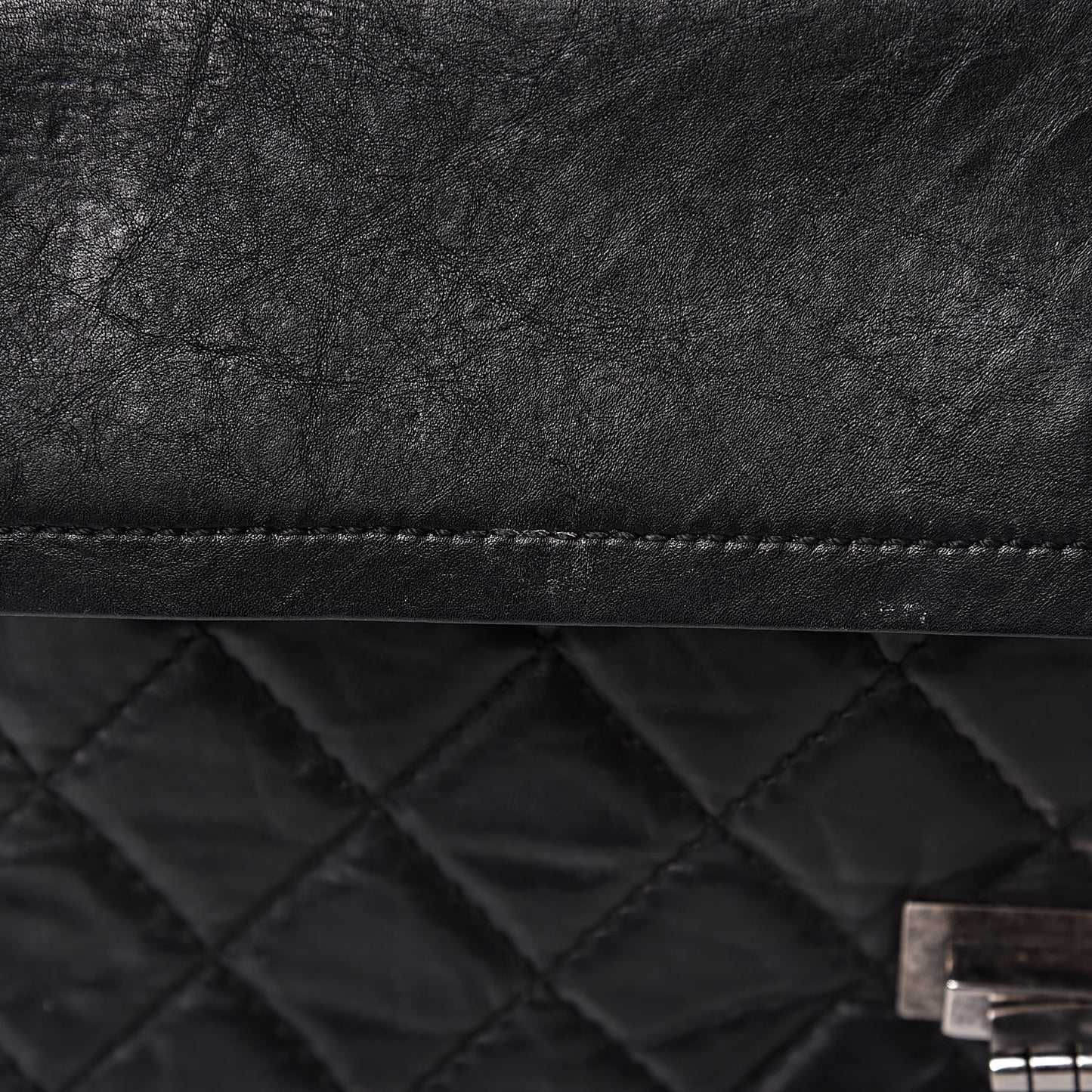 Aged Calfskin Quilted 2.55 Reissue 226 Flap Black