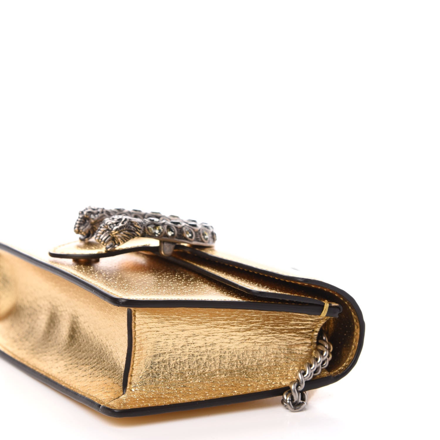Gucci Metallic Calfskin Super Mini Dionysus Shoulder Bag Gold 8 of 9