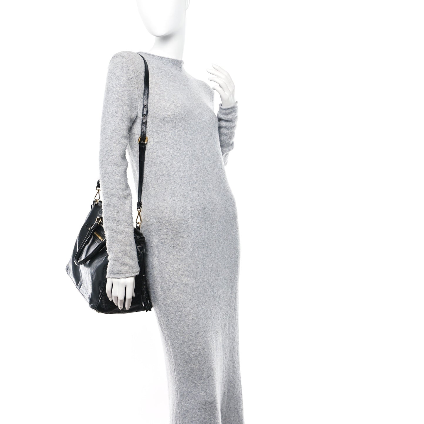 Vitello Shine Satchel Black