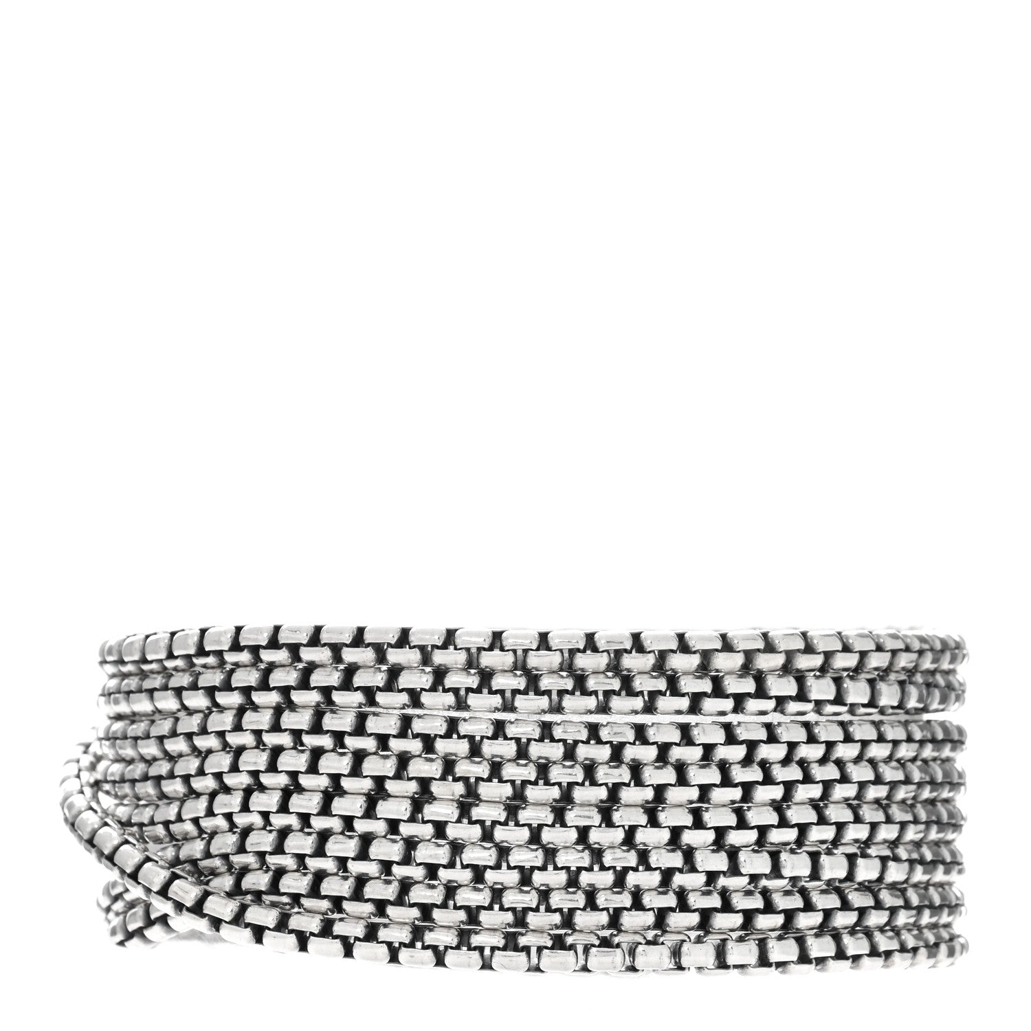 David Yurman Sterling Silver 8 Row Box Chain Bracelet 1 of 3