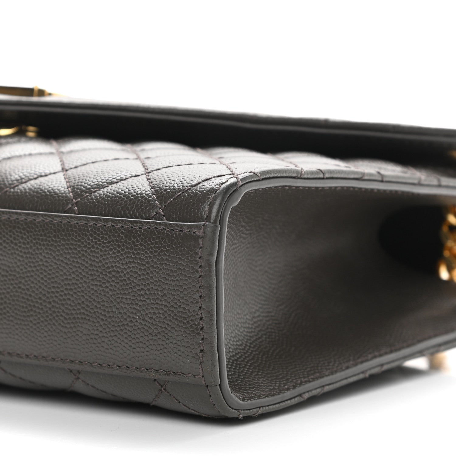 Saint Laurent Grain De Poudre Textured Mixed Matelasse Medium Triquilt Monogram Satchel Army Green 10 of 10