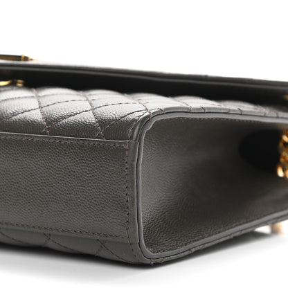 Saint Laurent Grain De Poudre Textured Mixed Matelasse Medium Triquilt Monogram Satchel Army Green 10 of 10