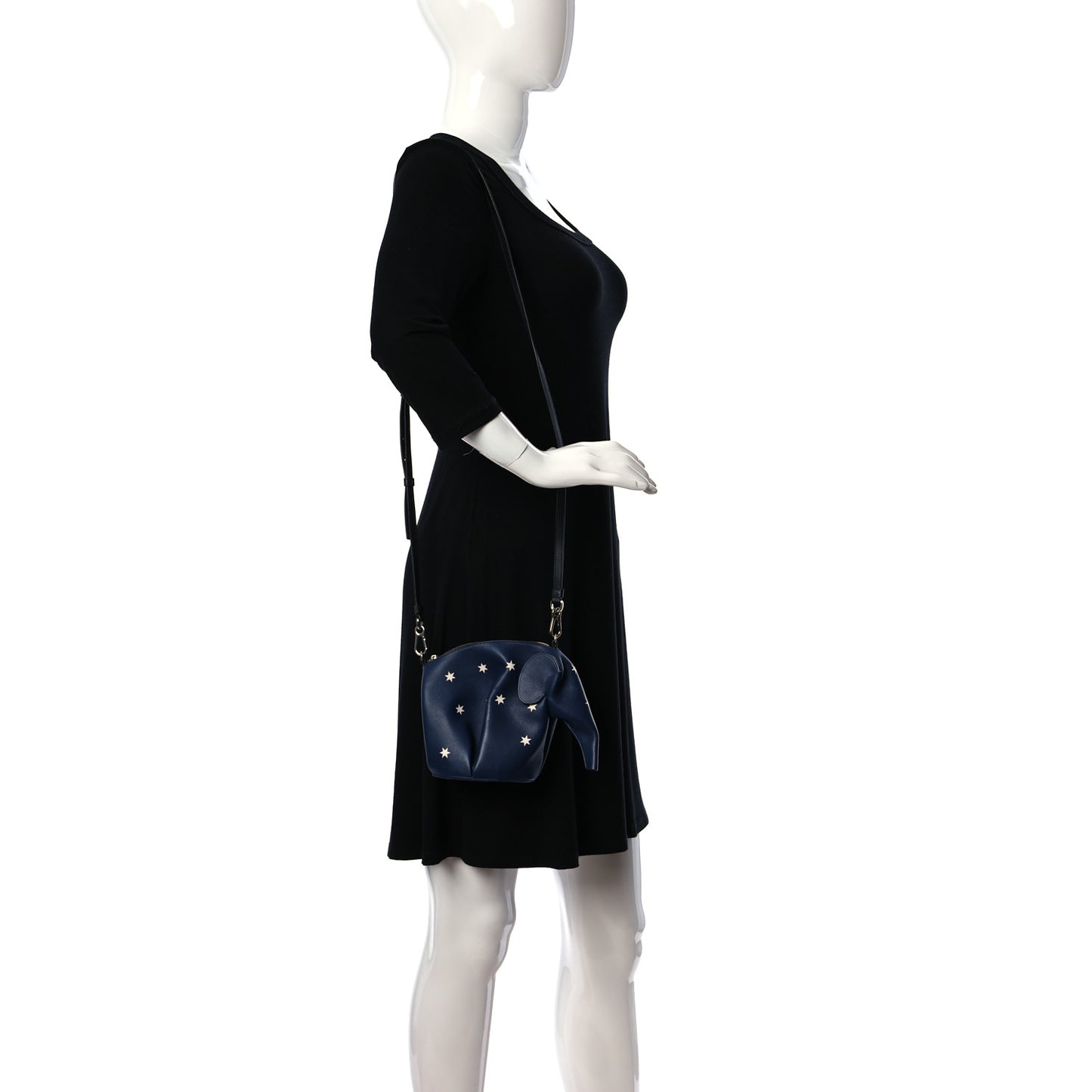 Calfskin Mini Star Elephant Crossbody Bag Marine
