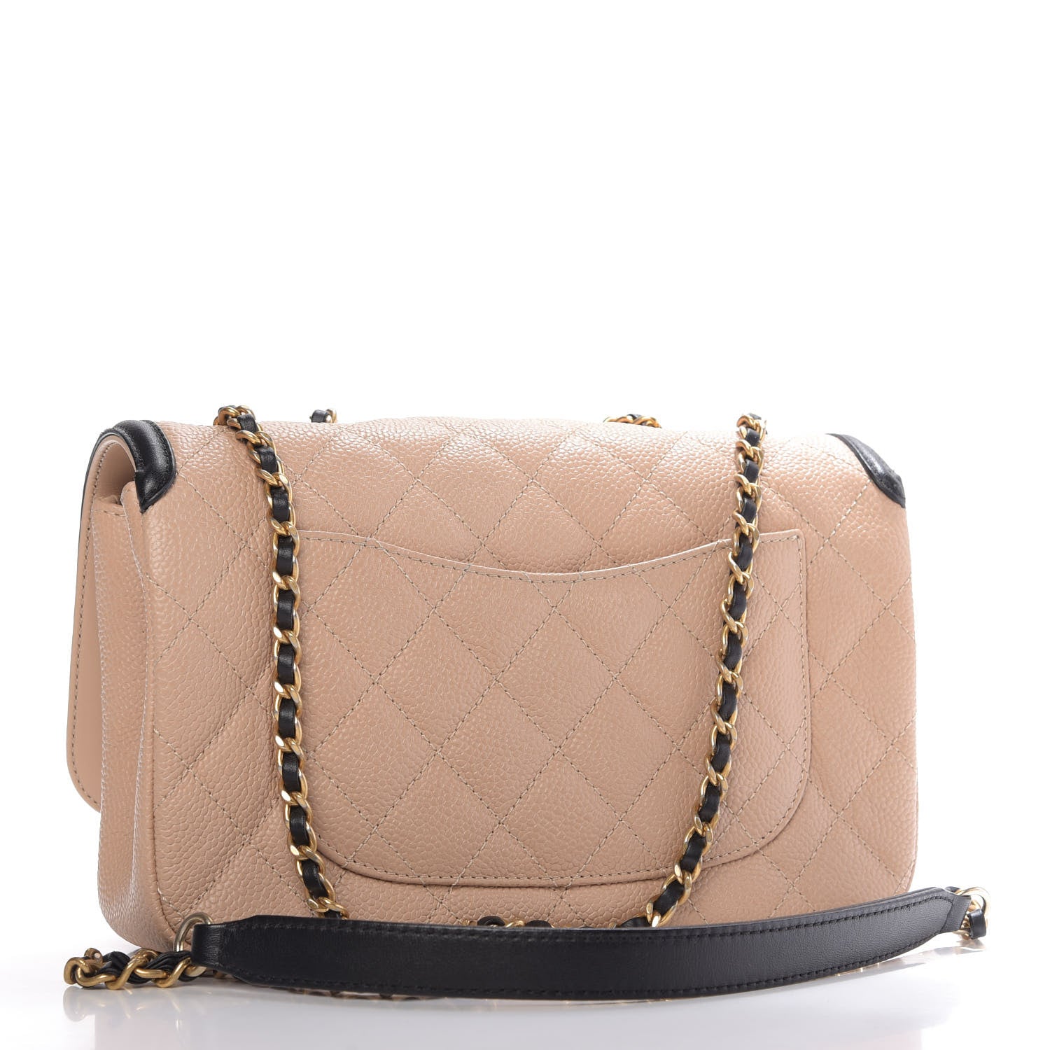 Chanel Caviar Quilted Small CC Filigree Flap Beige Black 3 of 9