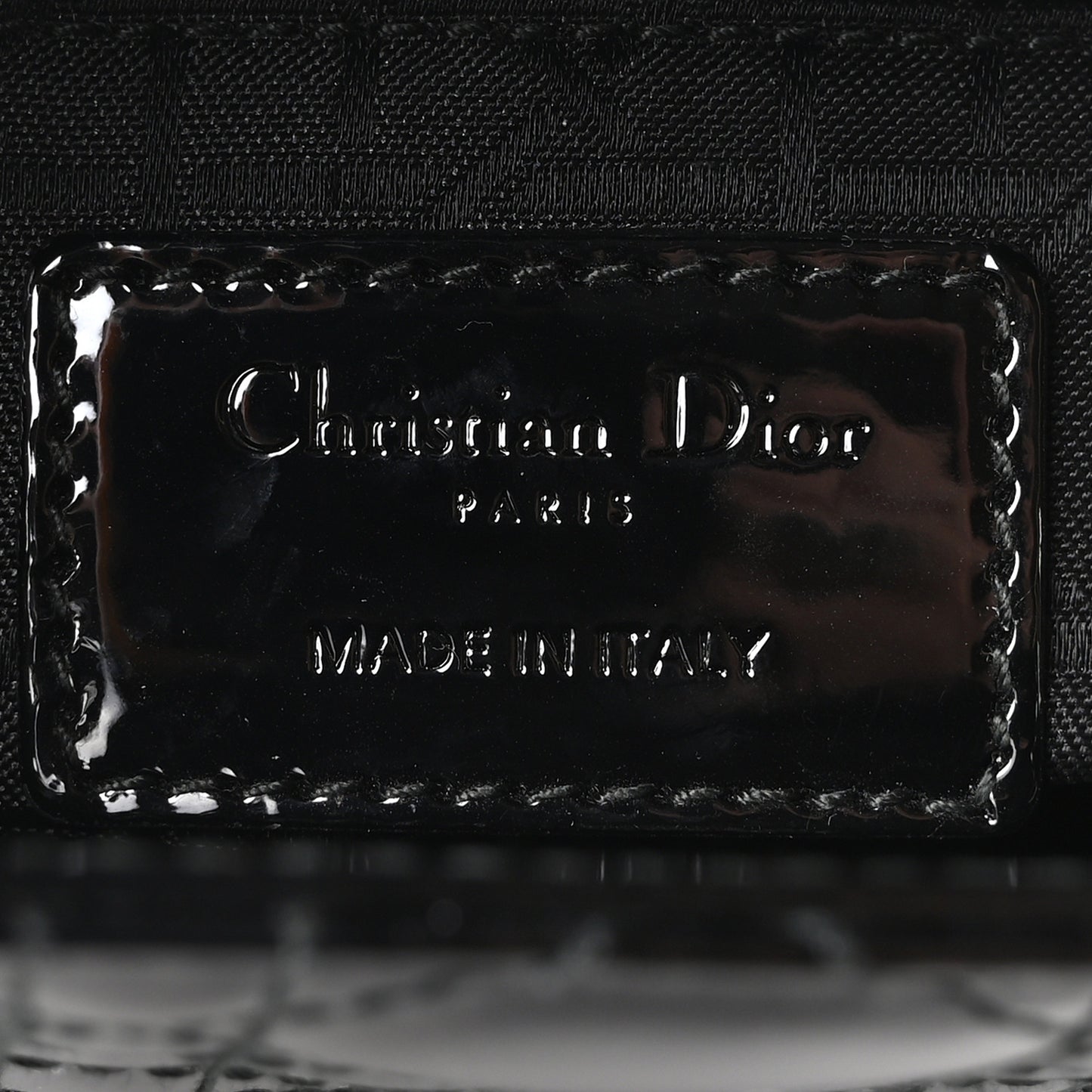 Patent Cannage Mini Lady Dior Black
