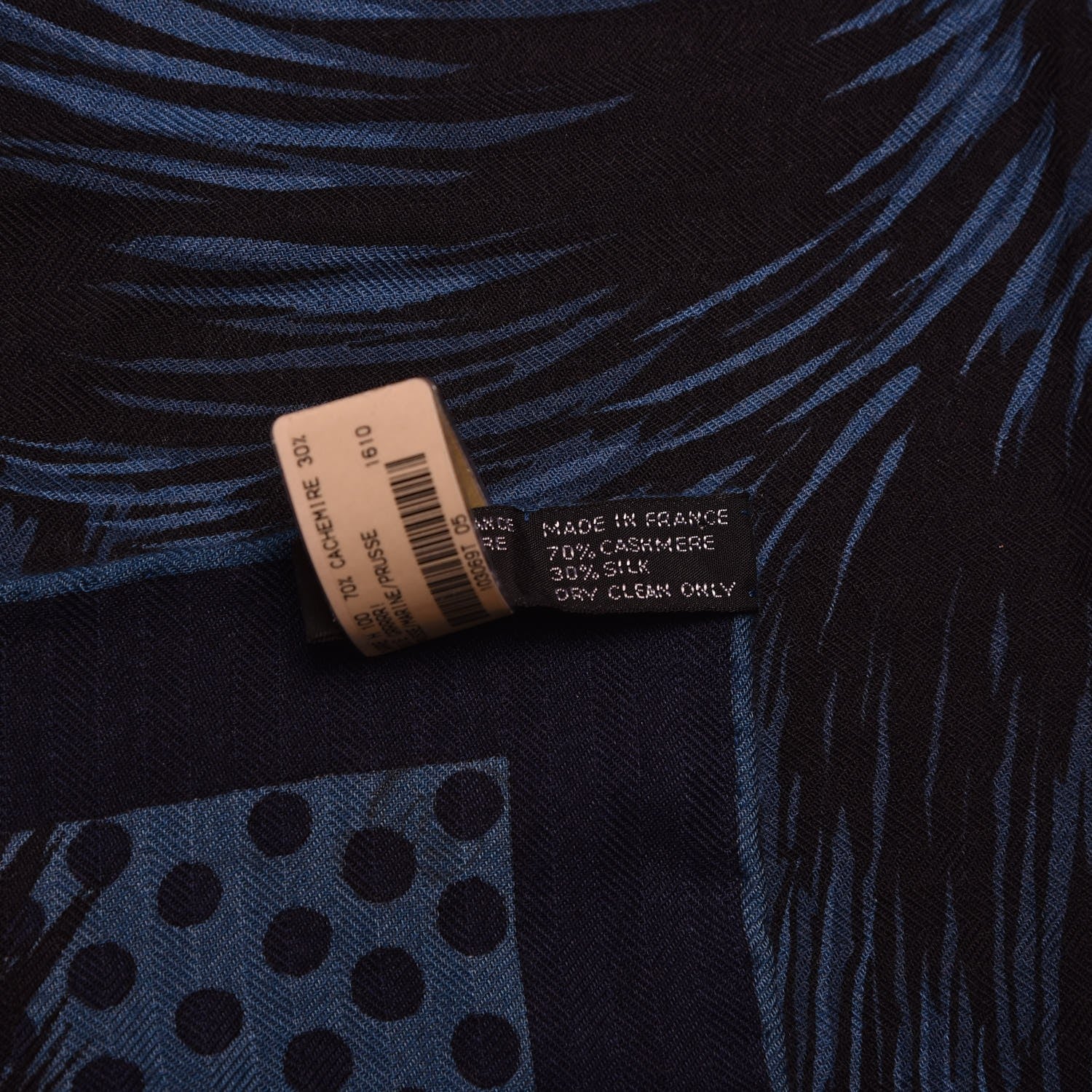 Hermes Cashmere Silk Grrrrr! Scarf 100 Prusse Marine 5 of 5