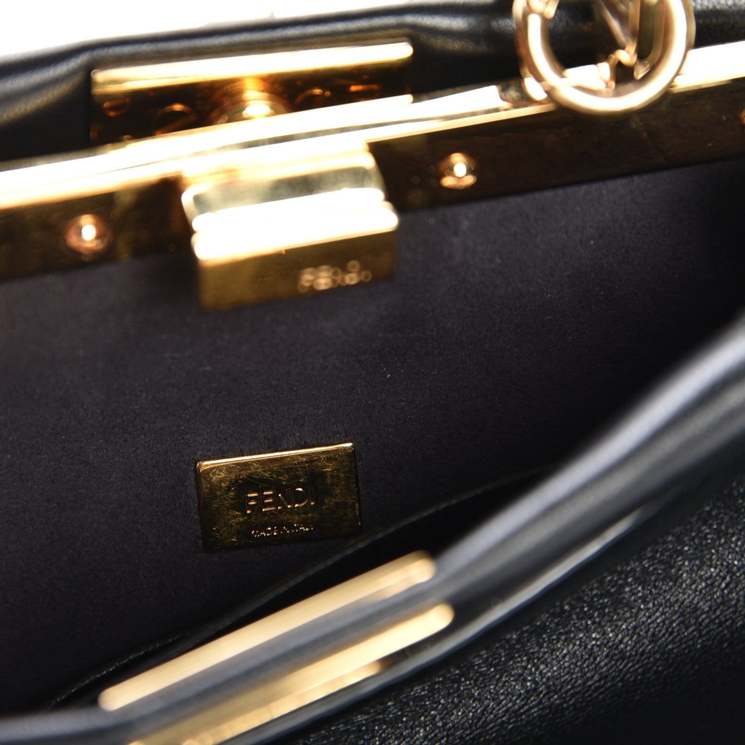 Fendi Nappa Micro Peekaboo Iconic Satchel Black 6 of 8