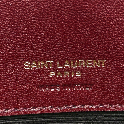 Saint Laurent Lambskin Chevron Quilted Small Loulou Rouge Cabernet 6 of 11