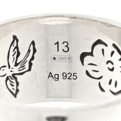 Gucci Sterling Silver Wide Blind for Love Band Ring 53 6.25 5 of 5