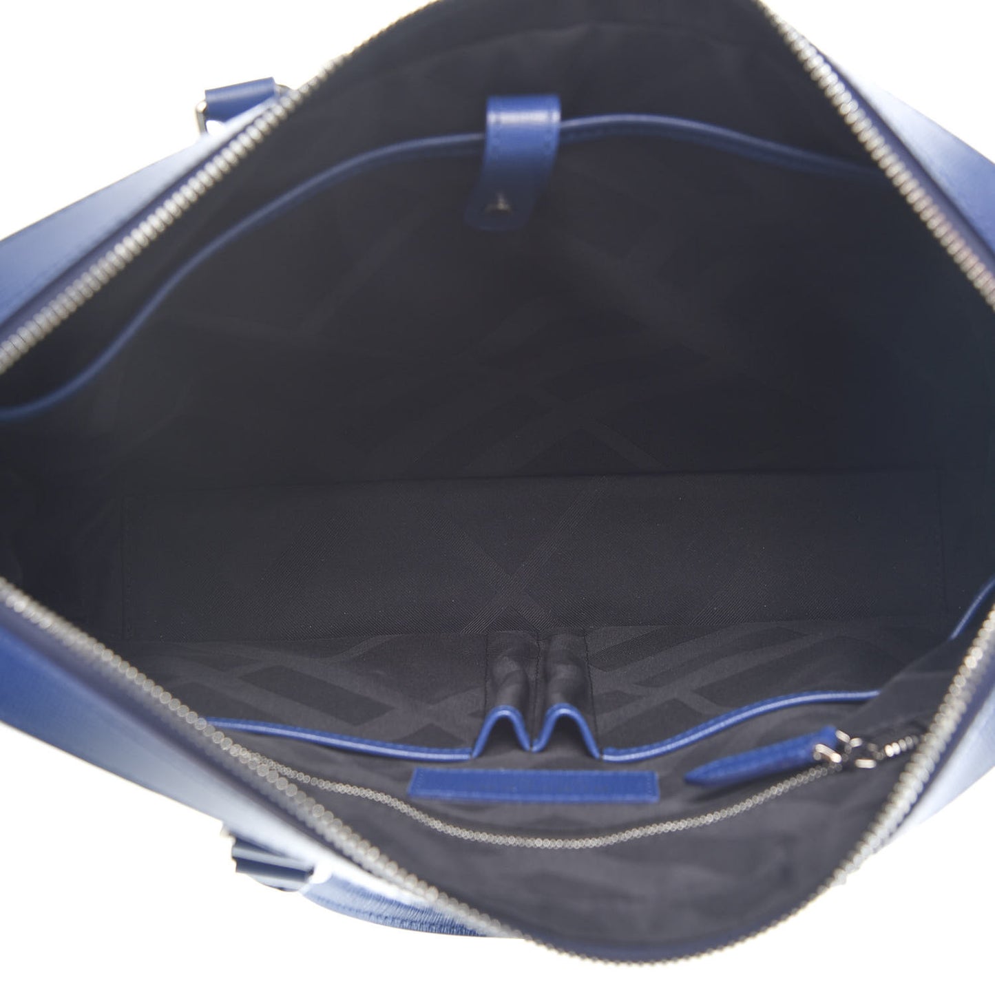 Textured Calfskin Barrow Briefcase Deep Blue