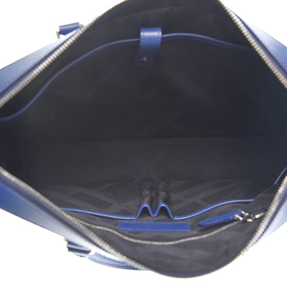 Burberry Textured Calfskin Barrow Briefcase Deep Blue 4 of 9