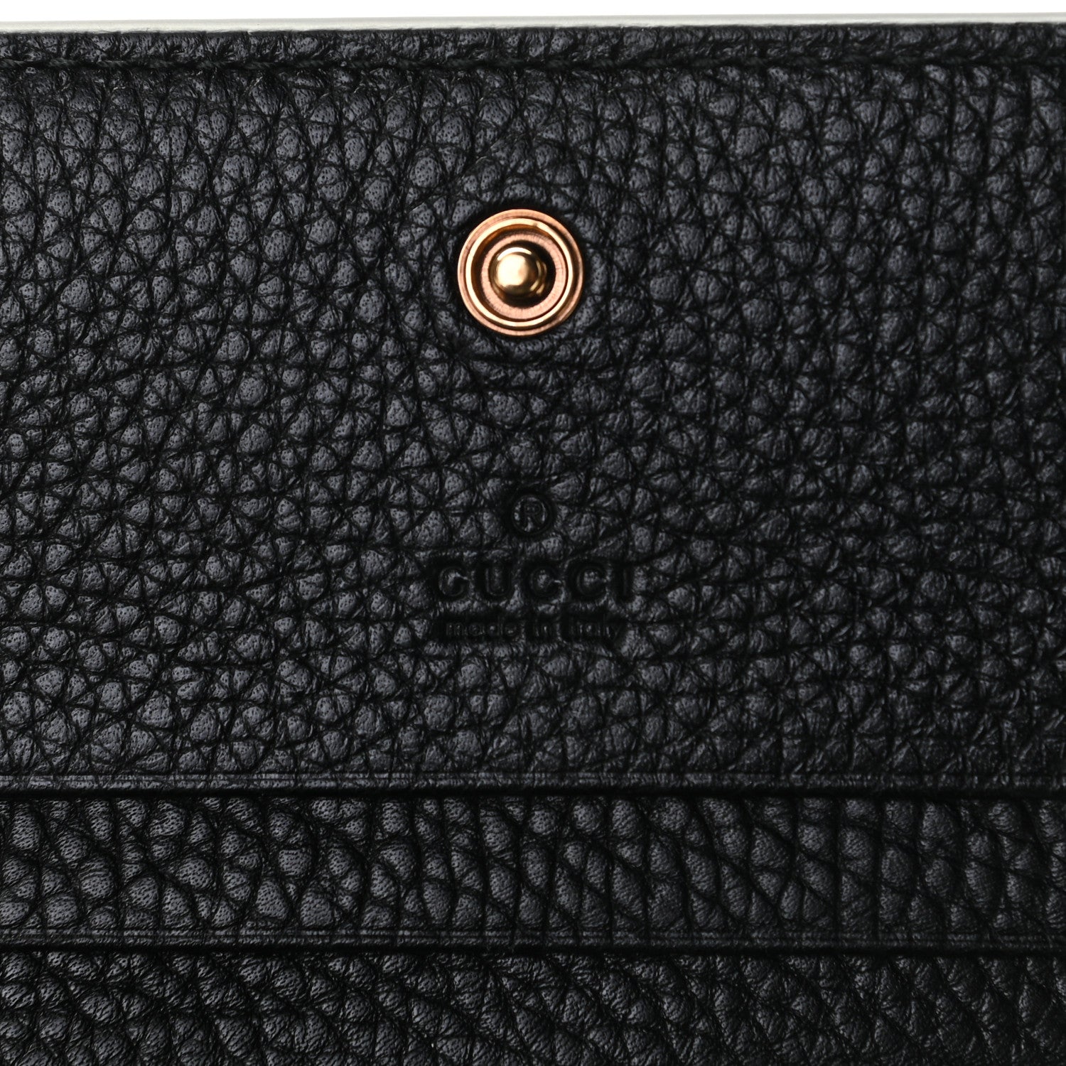 Gucci Pebbled Calfskin Animalier Card Case Black 14 of 20