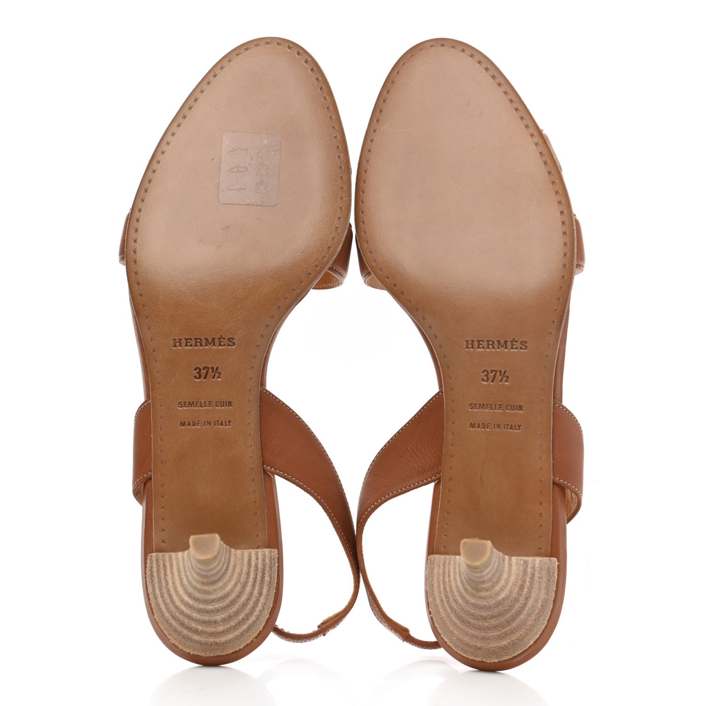 Calfskin Ottomane Slingback Sandals 37.5 Gold