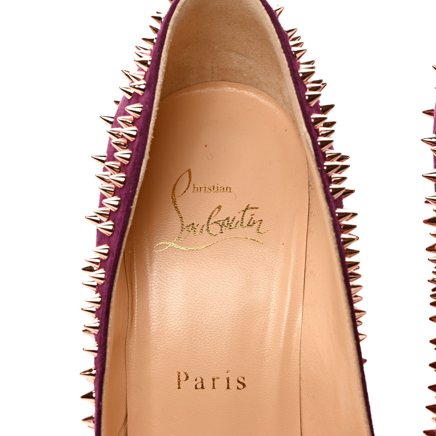 Veau Velours Studded Escarpic 100 Pumps 37.5 Purple