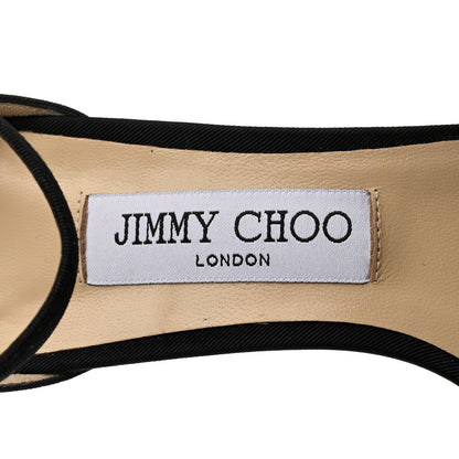 Jimmy Choo Grosgrain Aveline Bow 100 Sandals 38.5 Black 6 of 8