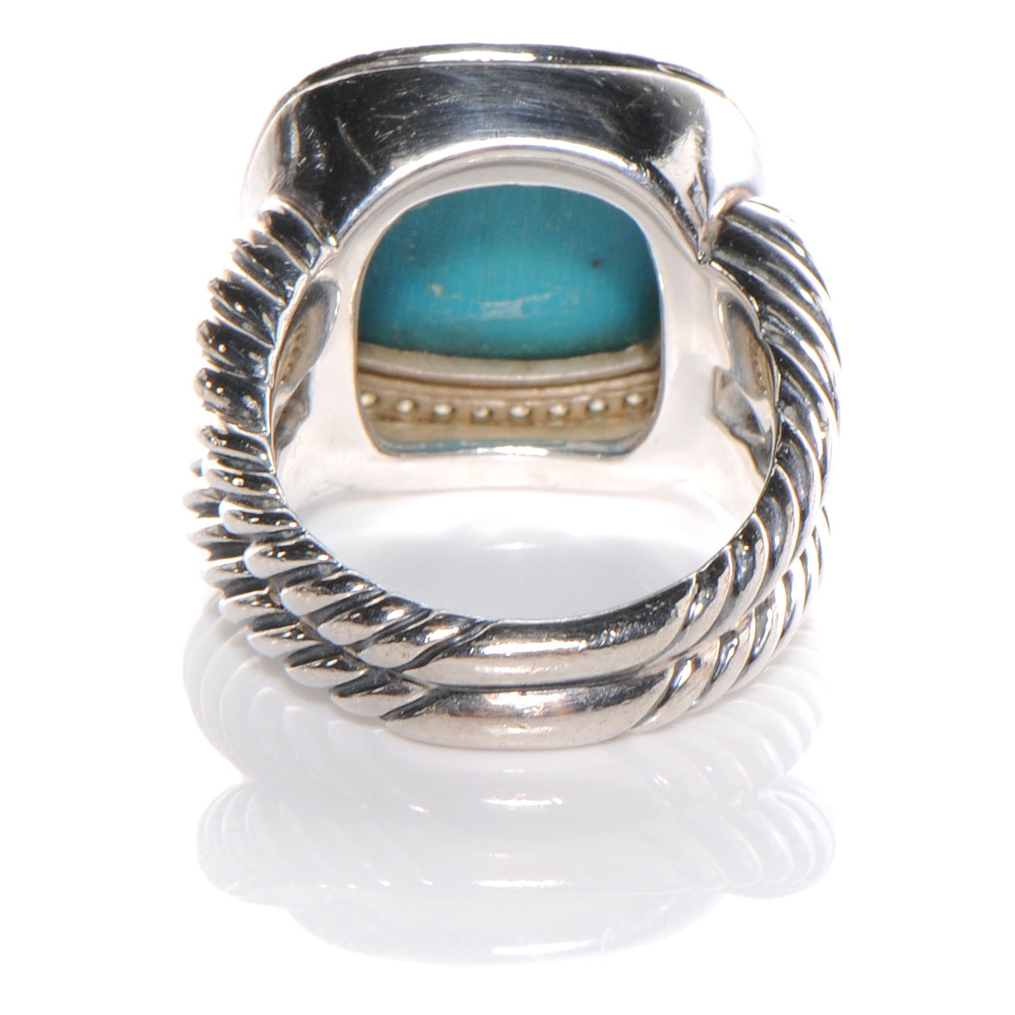 Sterling Silver Diamond Turquoise 14mm Albion Ring 54 7