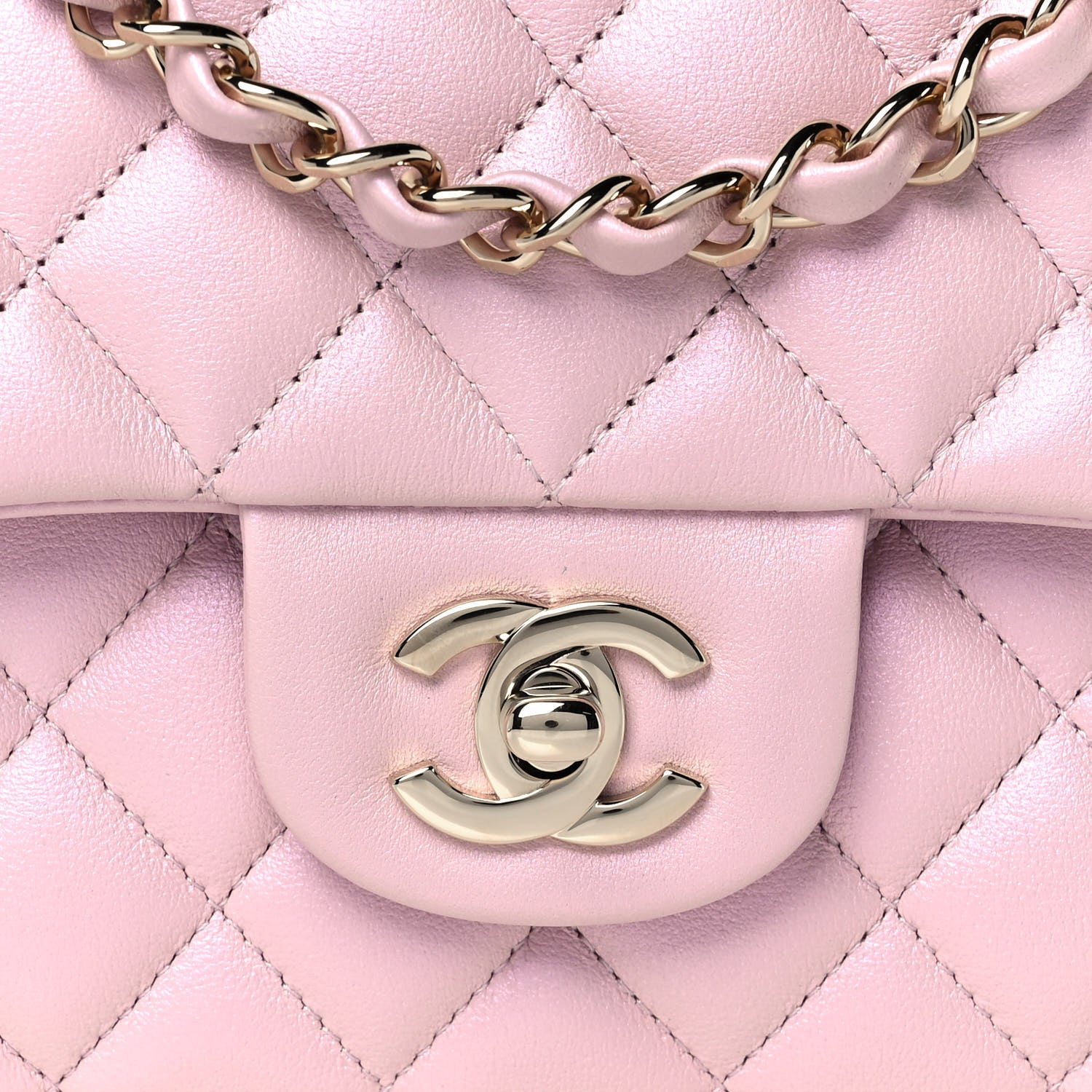 Chanel Iridescent Calfskin Quilted Medium Double Flap Light Pink 8 of 12