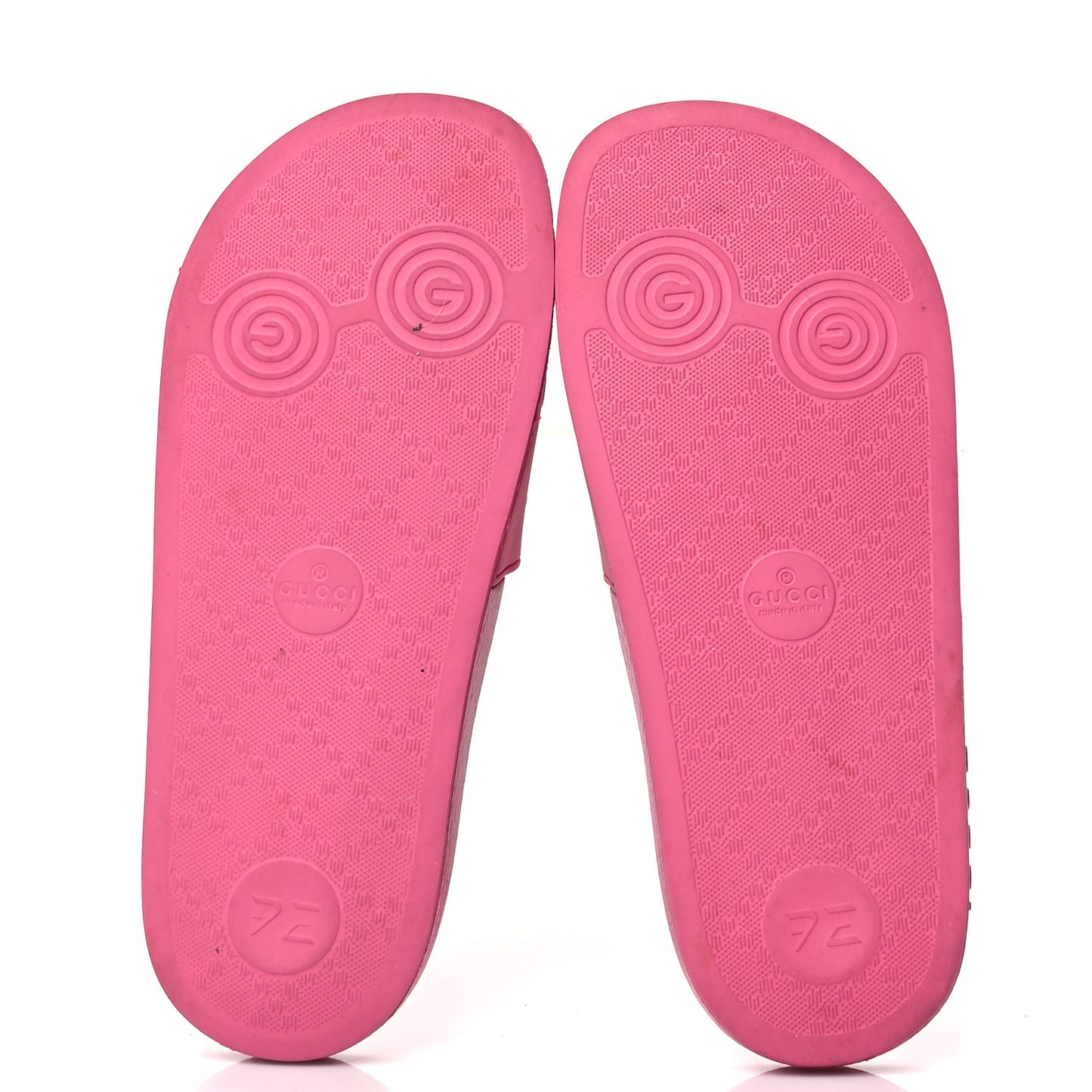 Rubber Womens Logo Slide Sandals 36 Fuchsia