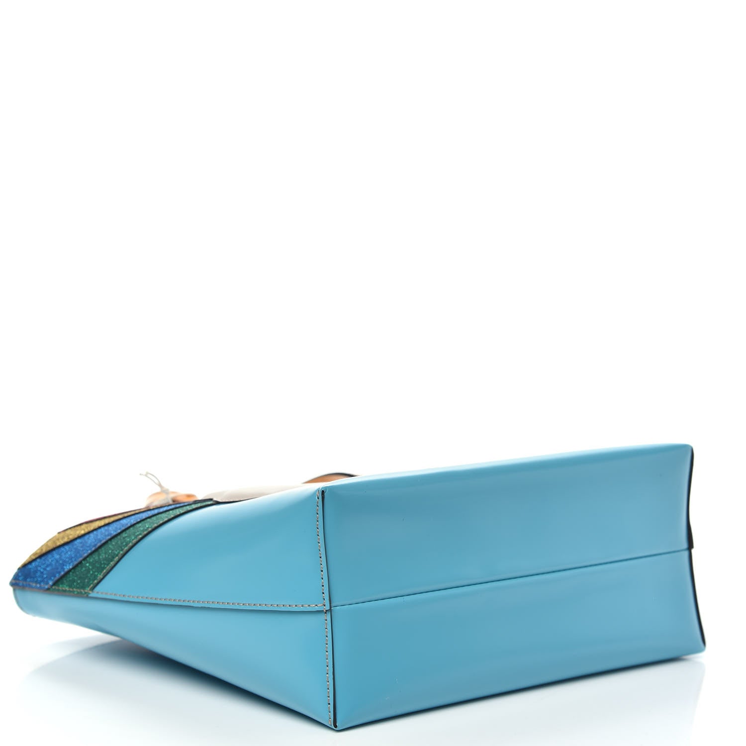 Gucci Calfskin Childrens Rainbow Tote Blue 4 of 10